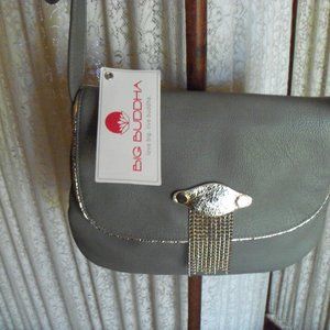 BIG BUDDHA CROSSBODY HANDBAG PURSE NWT/GRAY GREEN